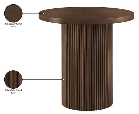 Willow 36" Brown Oak Veneer And Solid Wood Counter Height Table, 1 Piece