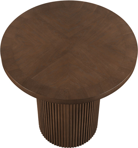 Willow 36" Brown Oak Veneer And Solid Wood Counter Height Table, 1 Piece