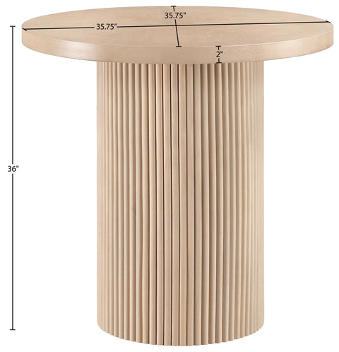 Willow 36" Natural Oak Veneer And Solid Wood Counter Height Table, 1 Piece