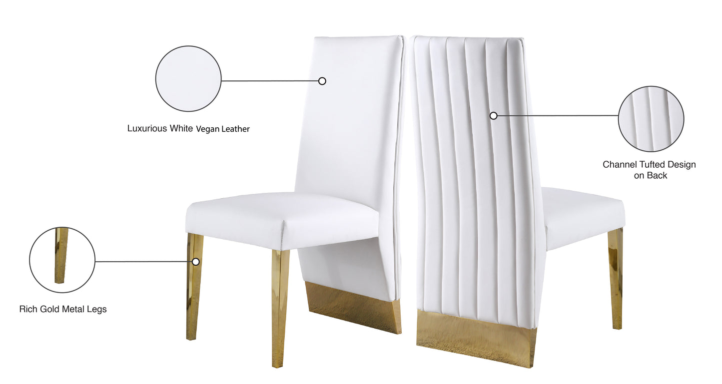 bloom white vegan leather dining chair