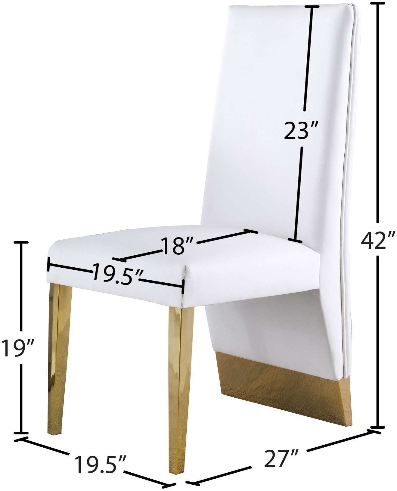 bloom white vegan leather dining chair