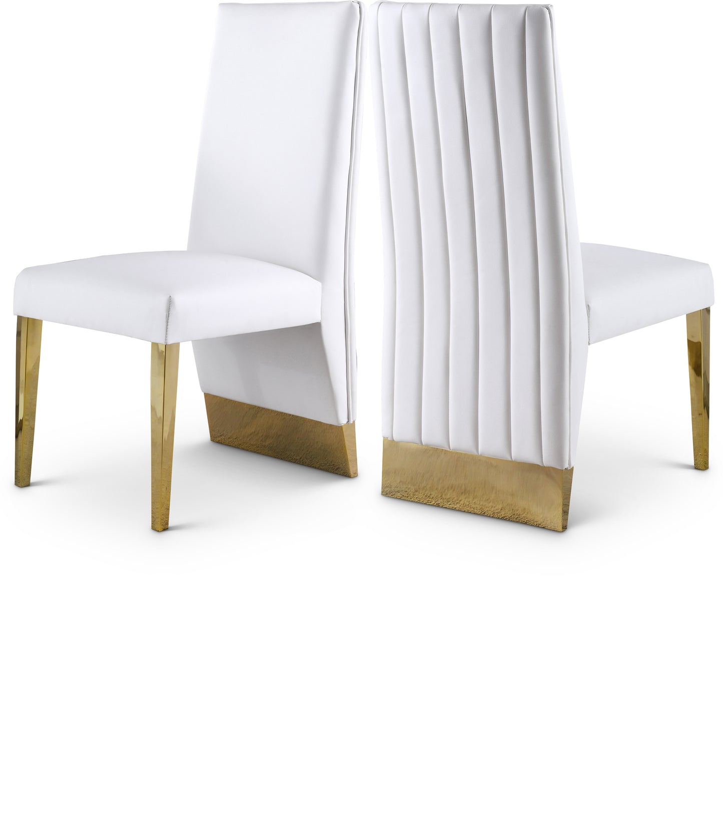 bloom white vegan leather dining chair