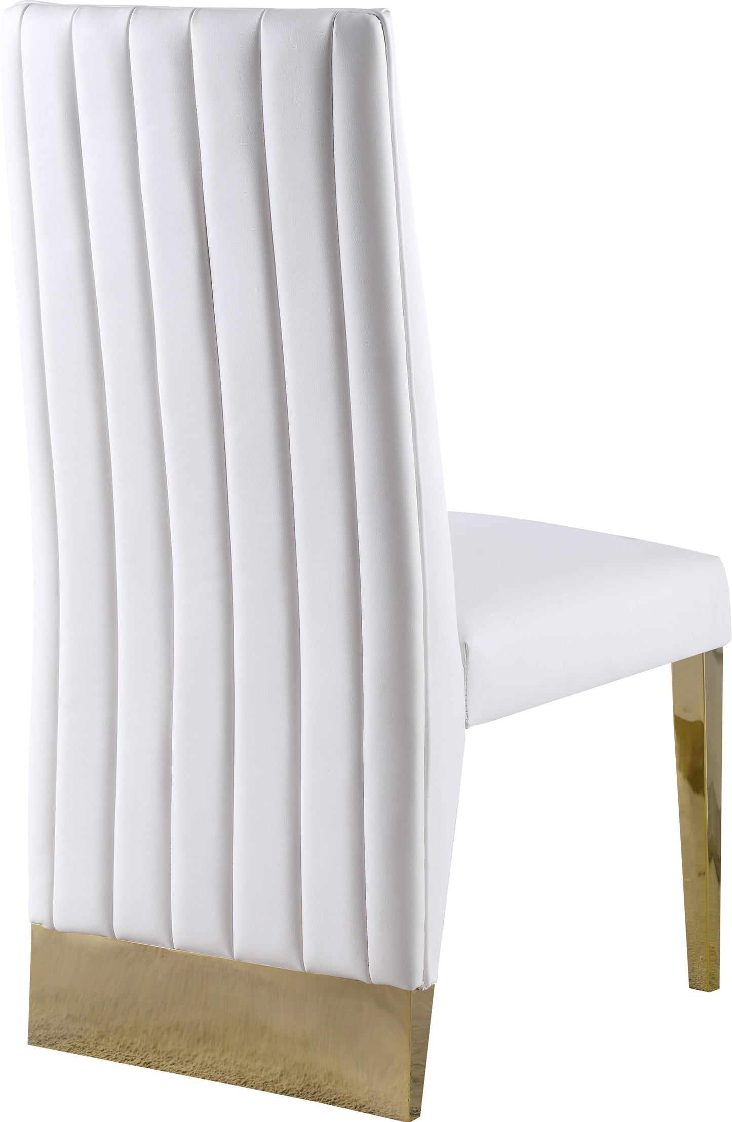 bloom white vegan leather dining chair