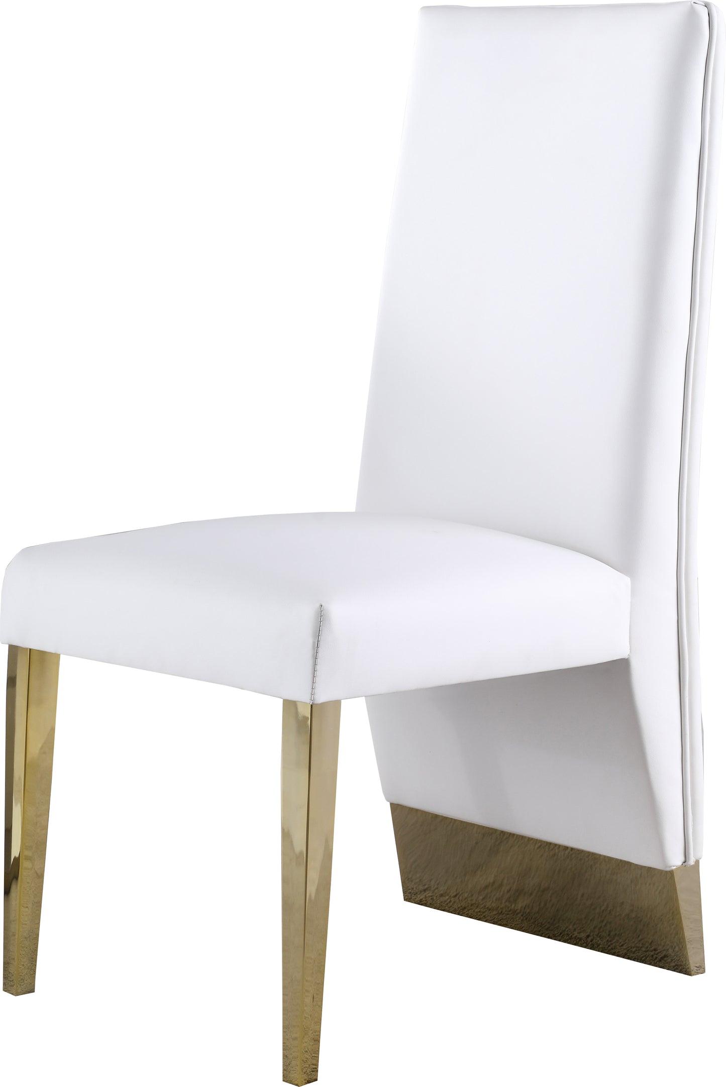 abigail white faux leather dining chair c