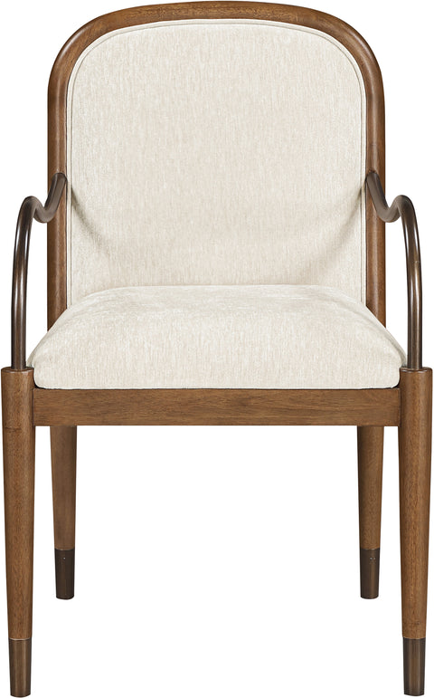 Harper Cream Fabric Upholstered Dining Arm Chair, 1 Piece