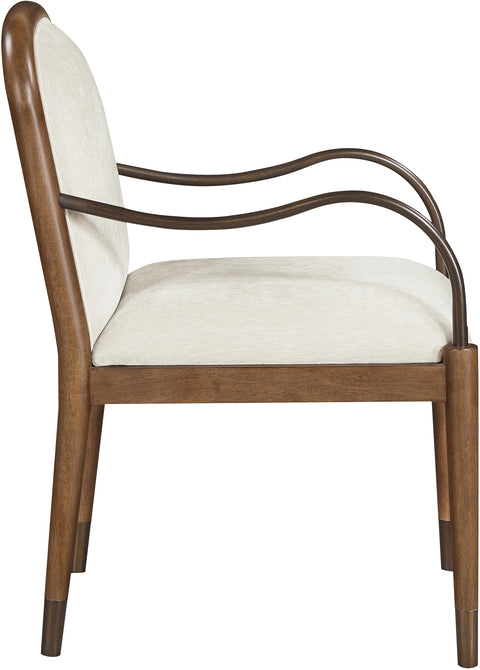 Harper Cream Fabric Upholstered Dining Arm Chair, 1 Piece