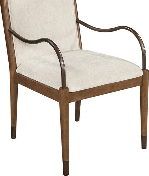 Harper Cream Fabric Upholstered Dining Arm Chair, 1 Piece