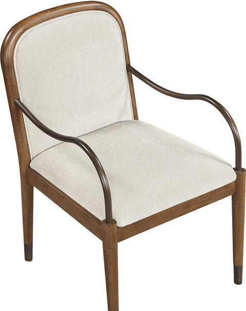 Harper Cream Fabric Upholstered Dining Arm Chair, 1 Piece