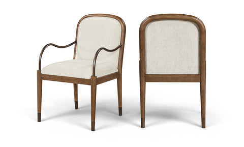 Harper Cream Fabric Upholstered Dining Arm Chair, 1 Piece