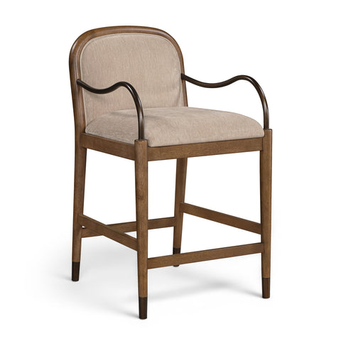 Harper Beige Fabric Upholstered Counter Stool, 1 Piece
