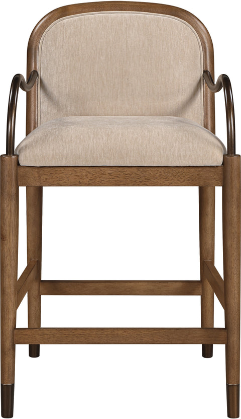 Harper Beige Fabric Upholstered Counter Stool, 1 Piece
