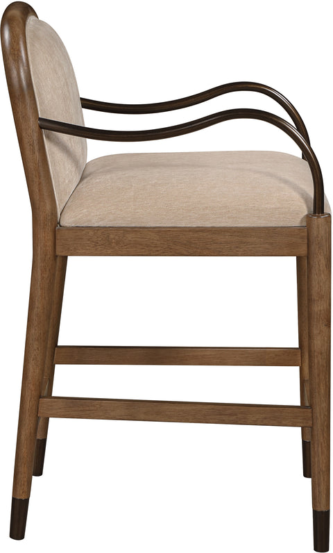 Harper Beige Fabric Upholstered Counter Stool, 1 Piece