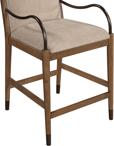 Harper Beige Fabric Upholstered Counter Stool, 1 Piece