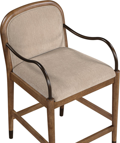 Harper Beige Fabric Upholstered Counter Stool, 1 Piece