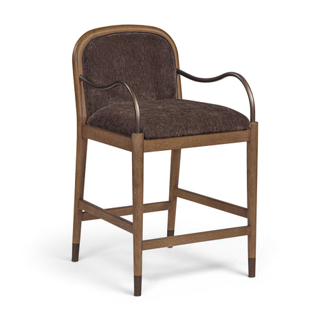 Harper Brown Fabric Upholstered Counter Stool, 1 Piece