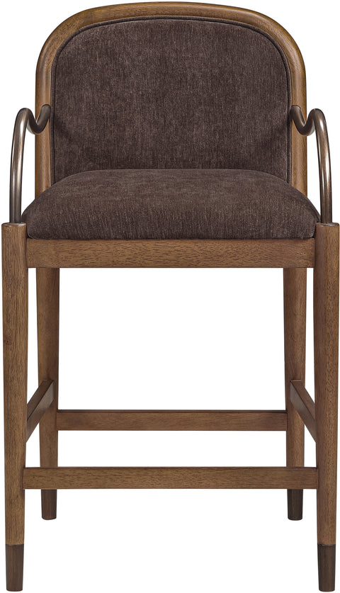 Harper Brown Fabric Upholstered Counter Stool, 1 Piece