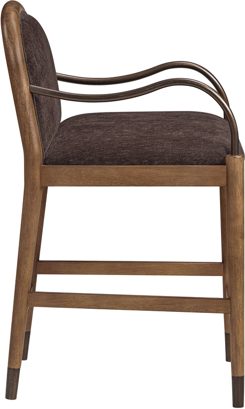 Harper Brown Fabric Upholstered Counter Stool, 1 Piece
