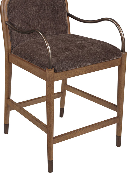 Harper Brown Fabric Upholstered Counter Stool, 1 Piece