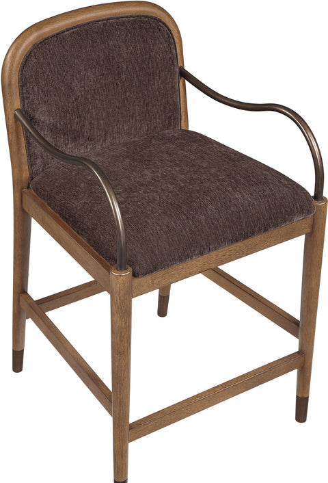Harper Brown Fabric Upholstered Counter Stool, 1 Piece