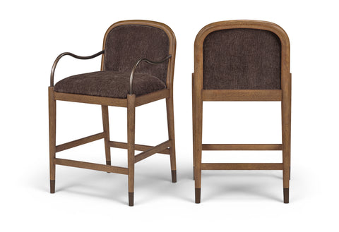 Harper Brown Fabric Upholstered Counter Stool, 1 Piece