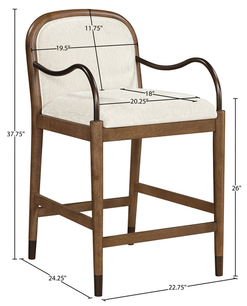 Harper Cream Fabric Upholstered Counter Stool, 1 Piece