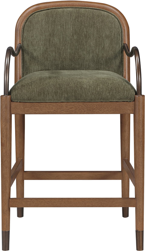 Harper Green Fabric Upholstered Counter Stool, 1 Piece