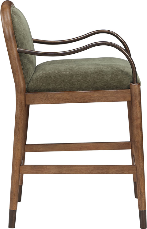 Harper Green Fabric Upholstered Counter Stool, 1 Piece