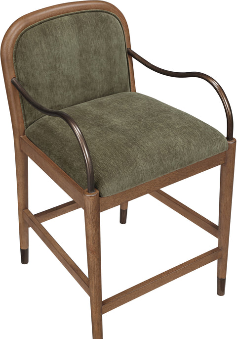 Harper Green Fabric Upholstered Counter Stool, 1 Piece