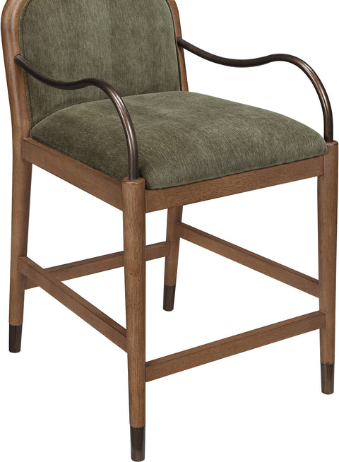 Harper Green Fabric Upholstered Counter Stool, 1 Piece