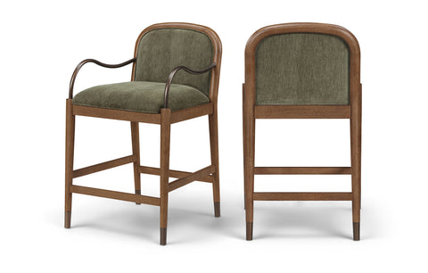 Harper Green Fabric Upholstered Counter Stool, 1 Piece