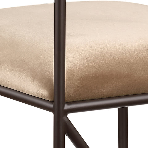 Camden Beige Velvet Performance Fabric Upholstered Counter Stool, 2-Piece