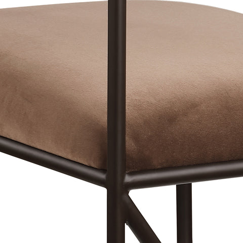 Camden Brown Velvet Performance Fabric Upholstered Counter Stool, 2-Piece