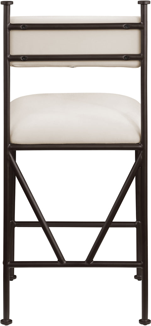 Camden Cream Velvet Performance Fabric Upholstered Counter Stool, 2-Piece