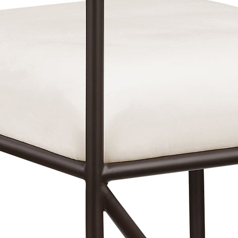 Camden Cream Velvet Performance Fabric Upholstered Counter Stool, 2-Piece