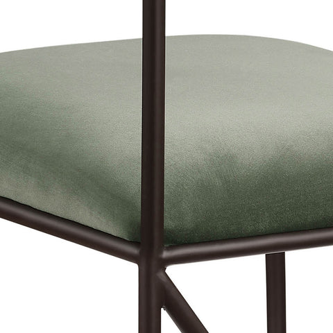 Camden Green Velvet Performance Fabric Upholstered Counter Stool, 2-Piece