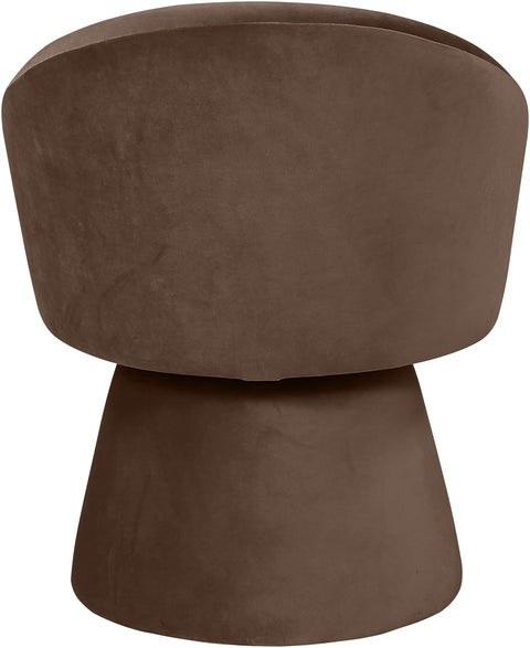 Marlow Brown Velvet Performance Fabric Upholstered Swivel Dining Chair, 1 Piece