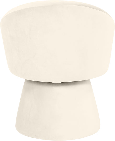 Marlow Cream Velvet Performance Fabric Upholstered Swivel Dining Chair, 1 Piece