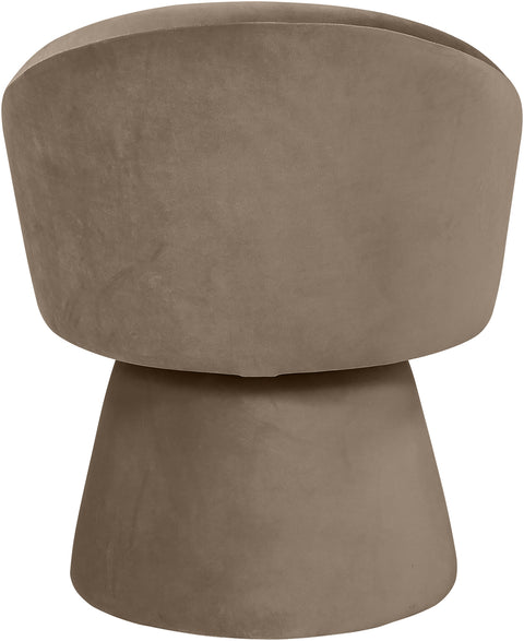 Marlow Taupe Velvet Performance Fabric Upholstered Swivel Dining Chair, 1 Piece