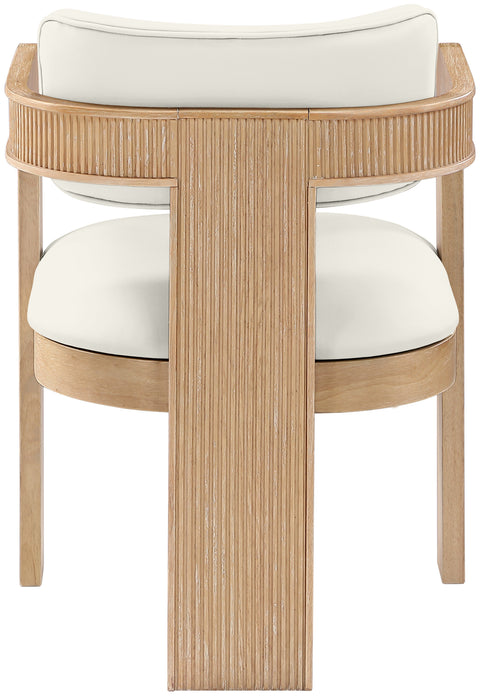 Amara Cream Vegan Leather Upholstered Dining Chair, 2-Piece