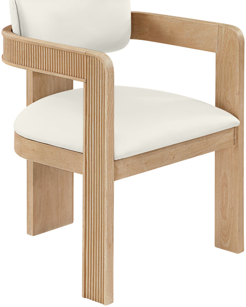Amara Cream Vegan Leather Upholstered Dining Chair, 2-Piece