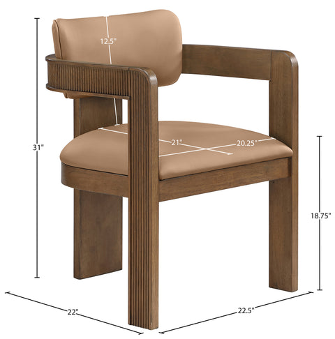 Amara Tan Vegan Leather Upholstered Dining Chair, 2-Piece (Style 2)