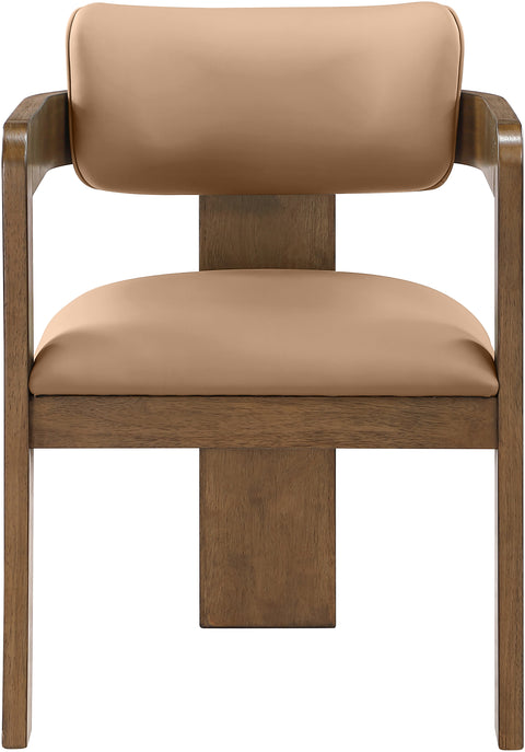 Amara Tan Vegan Leather Upholstered Dining Chair, 2-Piece (Style 2)