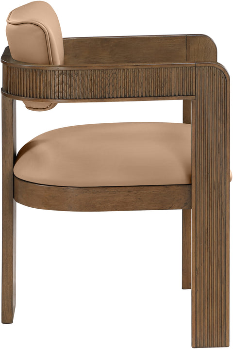 Amara Tan Vegan Leather Upholstered Dining Chair, 2-Piece (Style 2)