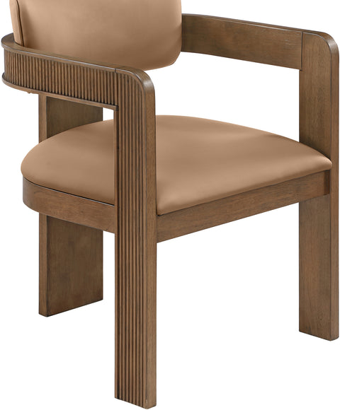 Amara Tan Vegan Leather Upholstered Dining Chair, 2-Piece (Style 2)