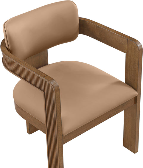 Amara Tan Vegan Leather Upholstered Dining Chair, 2-Piece (Style 2)