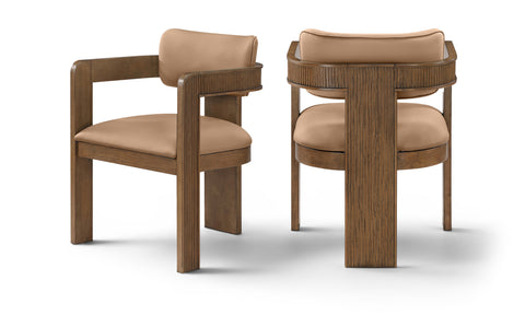 Amara Tan Vegan Leather Upholstered Dining Chair, 2-Piece (Style 2)