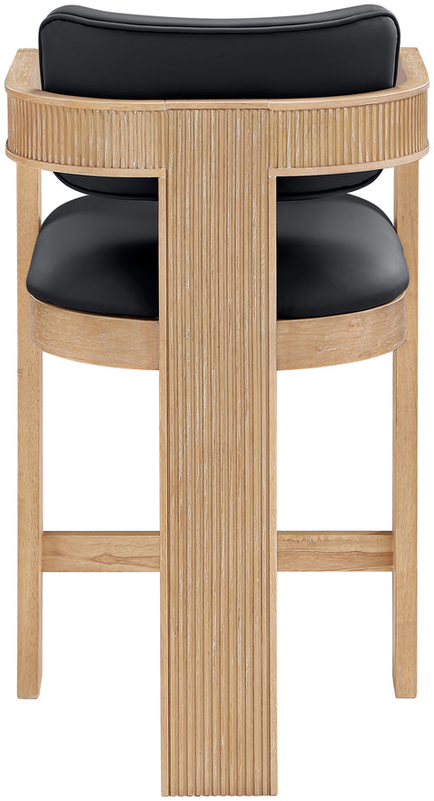 Amara Black Vegan Leather Upholstered Counter Stool, 1 Piece