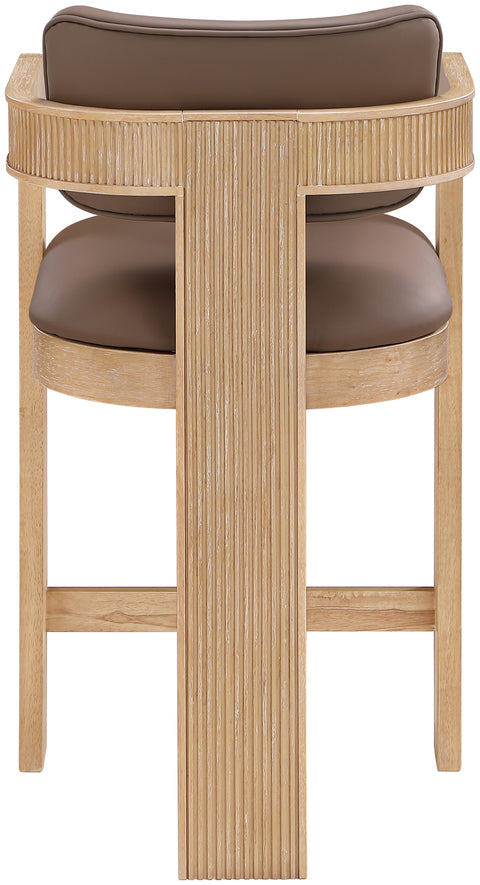 Amara Brown Vegan Leather Upholstered Counter Stool, 1 Piece