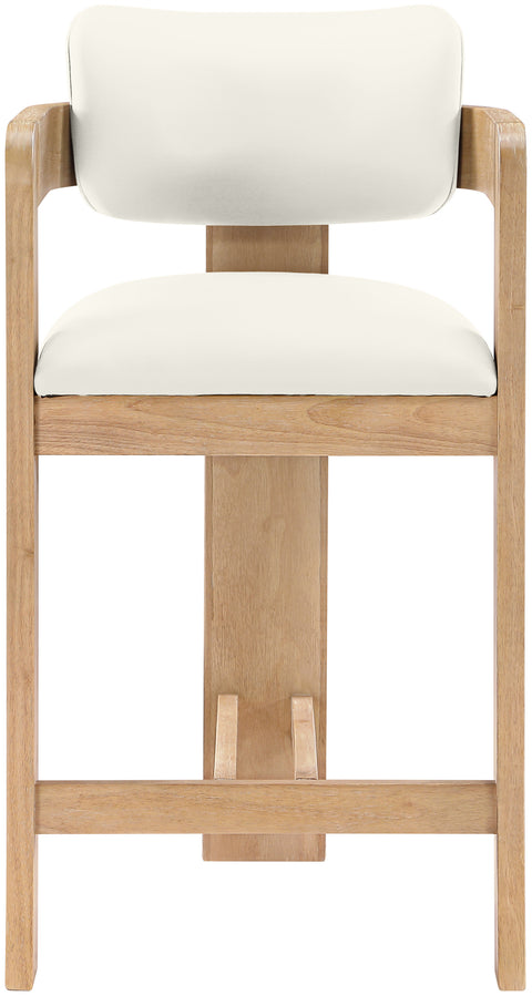 Amara Cream Vegan Leather Upholstered Counter Stool, 1 Piece