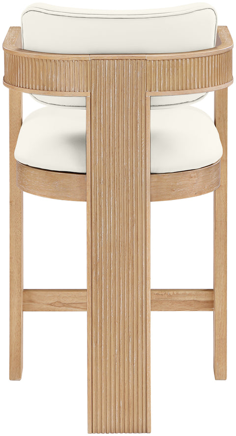 Amara Cream Vegan Leather Upholstered Counter Stool, 1 Piece